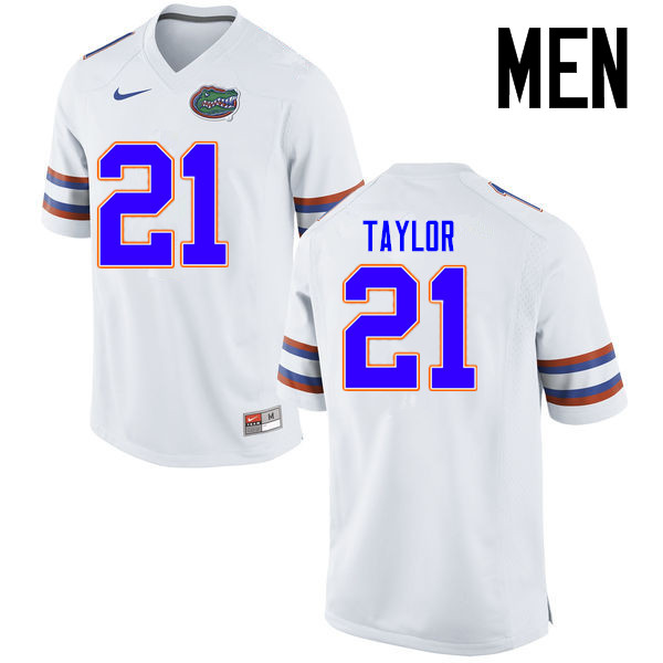 Men Florida Gators #21 Fred Taylor College Football Jerseys Sale-White - Click Image to Close